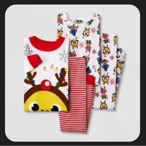 Pink fong Baby Shark 2T Christmas Pajamas Bundle Set of 2